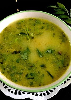 A picture of Amla or Gooseberry Soup/Rasam.