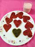 Healthy heart shaped pancakes