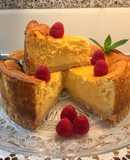 Tarta de queso Quark con vainilla y frambuesas (Tarta Alemana)