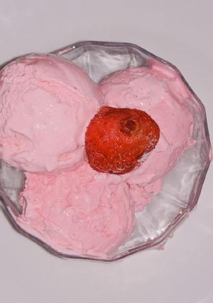 A picture of Strawberry ice cream recipe | Ready only 3 ingredients.