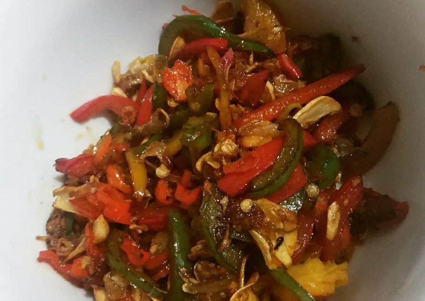 Sambel paprika goreng goreng enak!