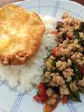 Pad Krapow with Ground Pork and Crispy Fried Egg