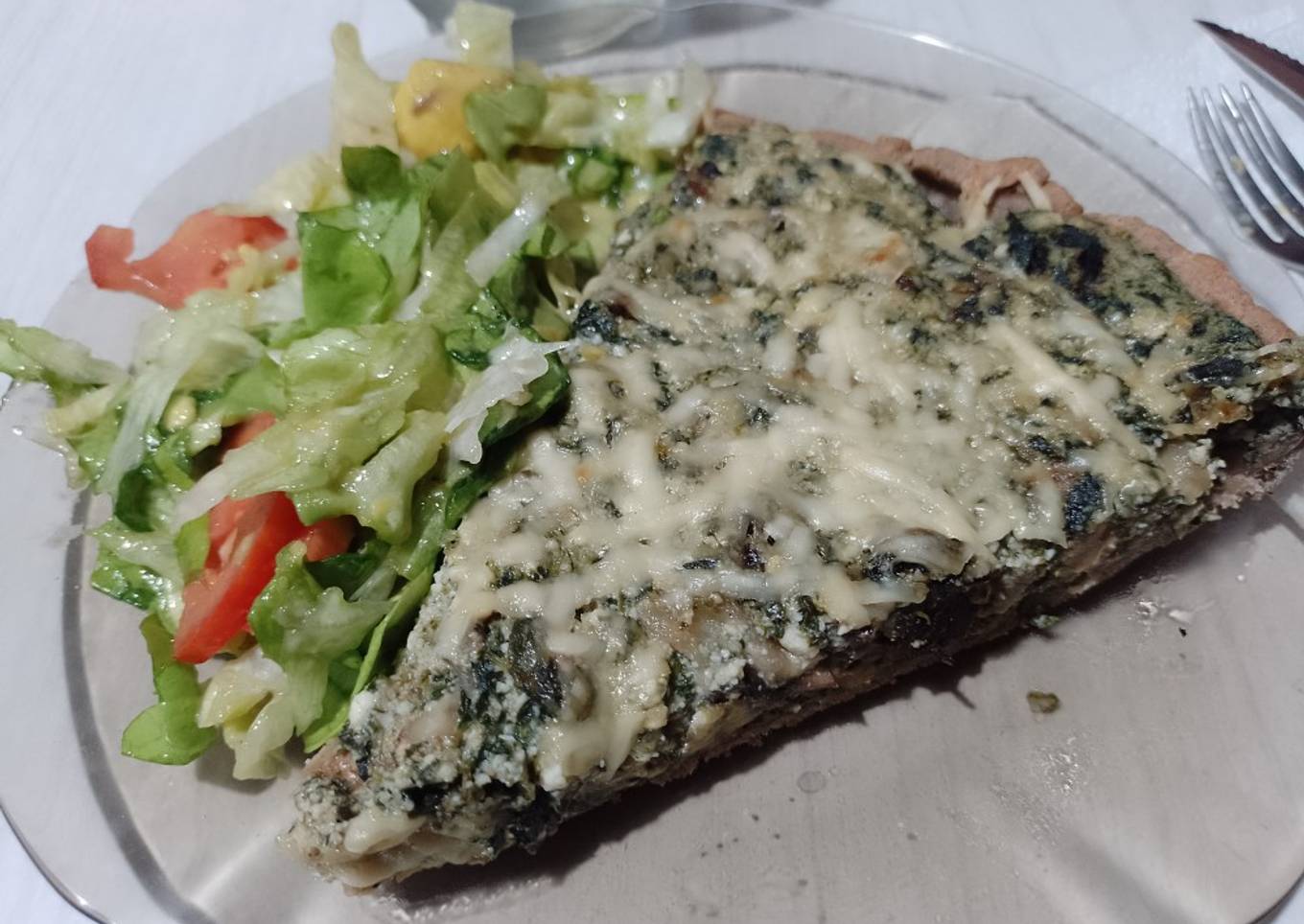 Tarta de Espinaca y Ricota con Hongos