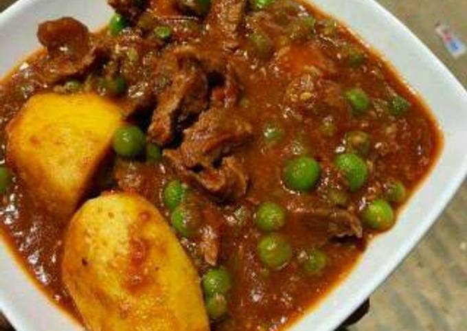 Simple Way to Make Favorite Beef stew with peas