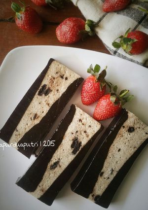 Foto resep puding coklat lapis oreo
