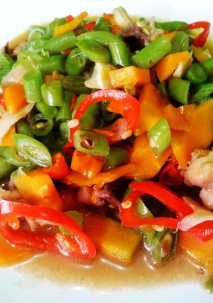 Foto resep Tumis worcis ayam super nampol (wortel -buncis)