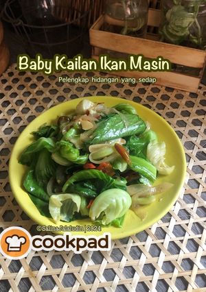 Gambar Baby Kailan Ikan Masin