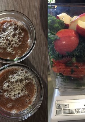 Una foto de Batido de Papaya-Col Rizada-Manzana (smoothie)