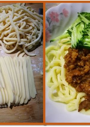 自製雞蛋麵條vs炸醬 的食譜成品照片