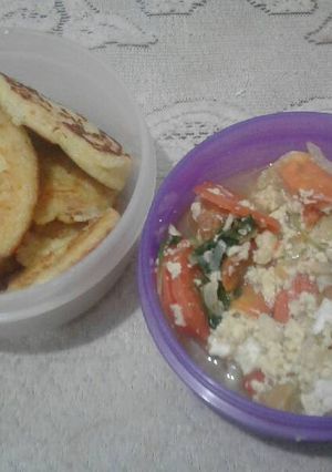 Foto resep Capcay baso sayur & fried mashed potato (mpasi 1+)