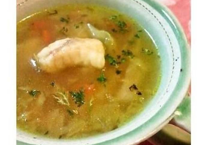 Recipe of Perfect Stargazer (Monkfish) and Vegetable Soup