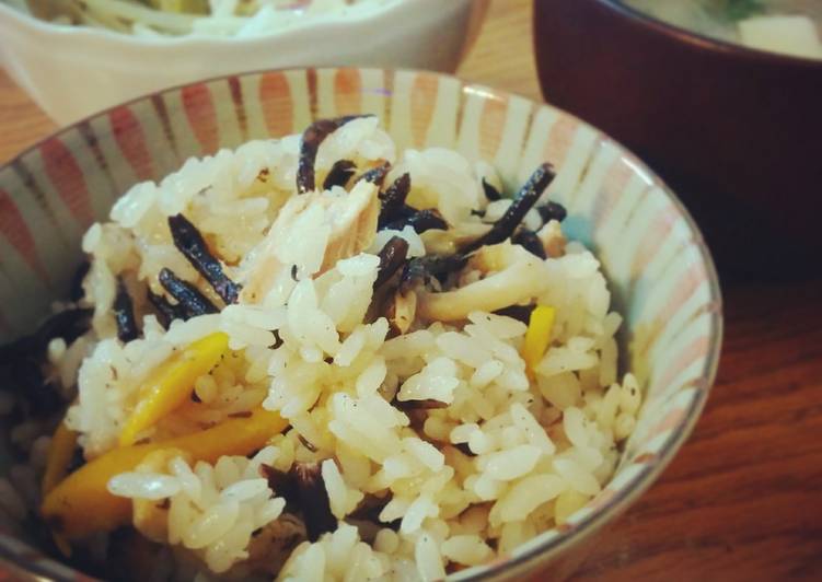 Recipe of Any-night-of-the-week Hijiki and Tuna Takikomi Gohan
