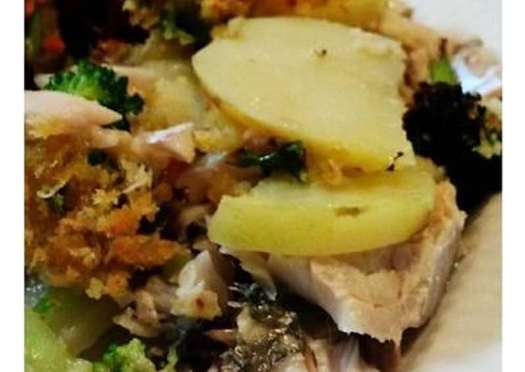 Steps to Make Ultimate Fish and Potato Casserole with Herbed Breadcrumbs