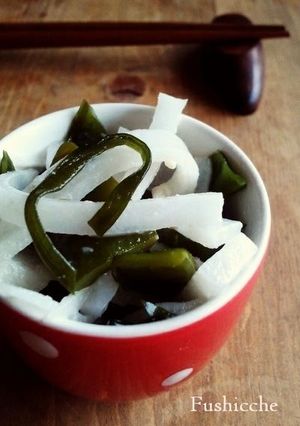 A picture of Daikon Radish and Wakame Stem Salad with Sweet Miso.