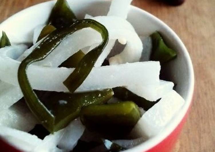 Daikon Radish and Wakame Stem Salad with Sweet Miso