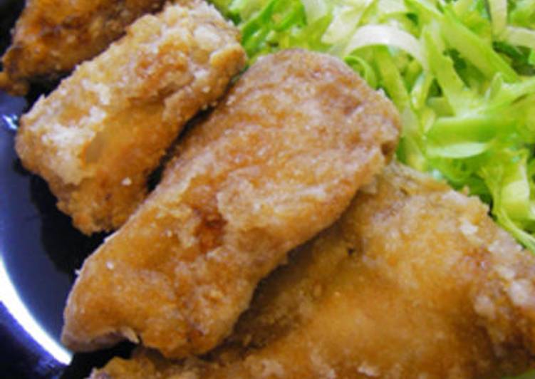 Recipe: Yummy Ginger and Garlic Mackerel Fritters (Saba no Tatsuta-age)