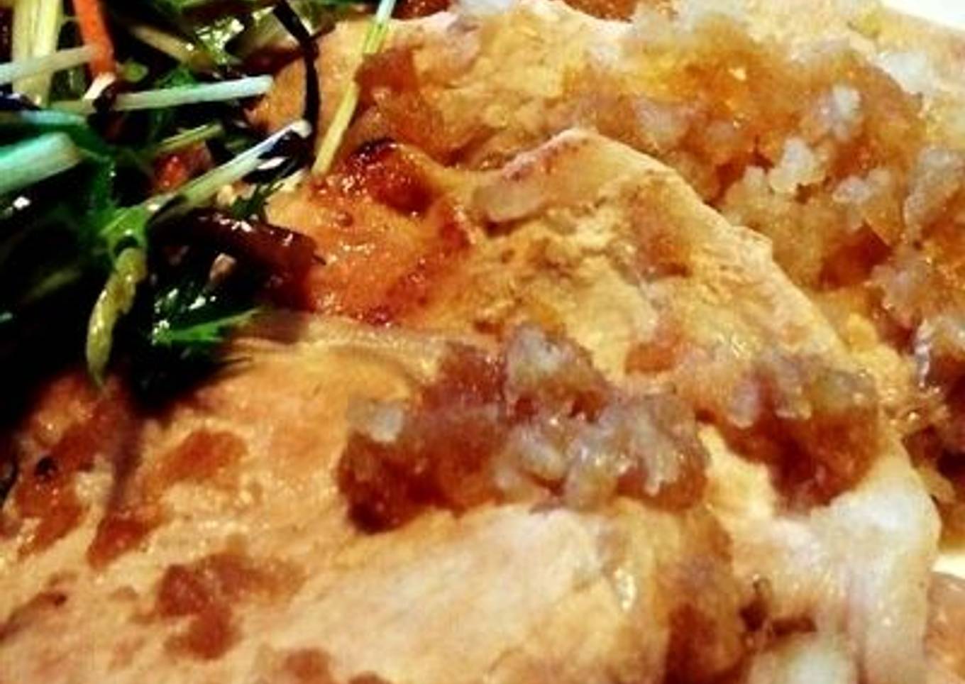 Sauteed Pork with Balsamic Vineger Onion Sauce