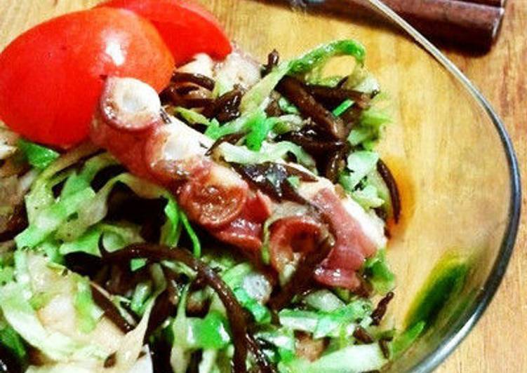 Easiest Way to Prepare Any-night-of-the-week Marinated Seaweed and Octopus Salad