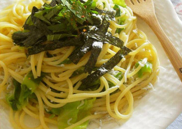 Japanese Pasta with Shirasu and Cabbage Pasta