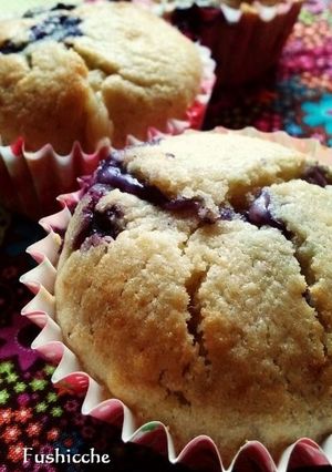 A picture of Blueberry, Cheese and Okara Muffins.