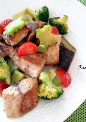 A picture of Mackerel, Broccoli and Garlic Stir-Fry.
