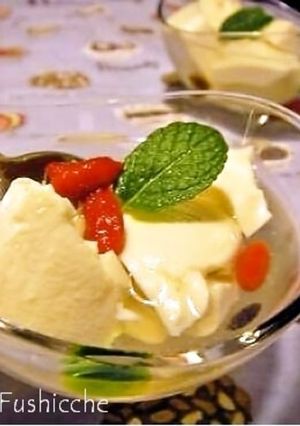 A picture of Tofu with Ginger Syrup.