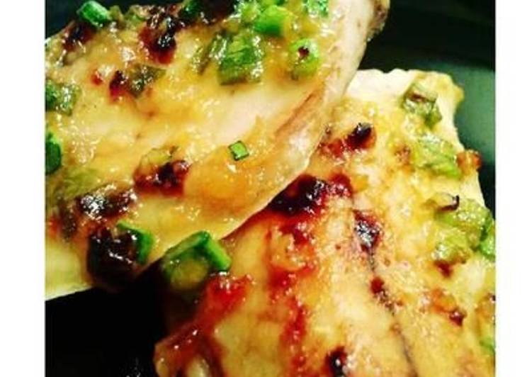 Grilled Mackerel with Miso and Spring Onion Glaze