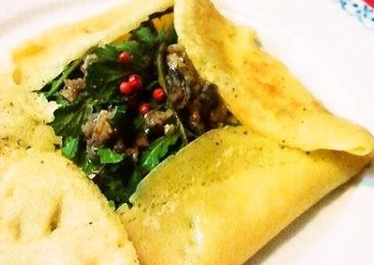 Recipe of Super Quick Anchovy and Rocket Cheese Crepe