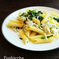A picture of Shirasu and Camembert Cheese Japanese-style Pasta.