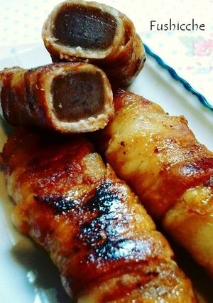 A picture of Pork and Konnyaku Rolls .