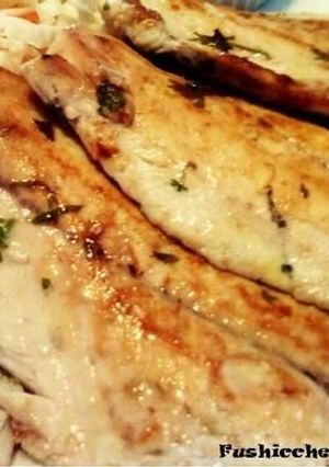 A picture of Pan-fried Yellowtail with Lemon and Parsley.