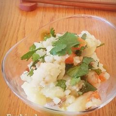 A picture of Potato Salad with Coriander and Anchovy.