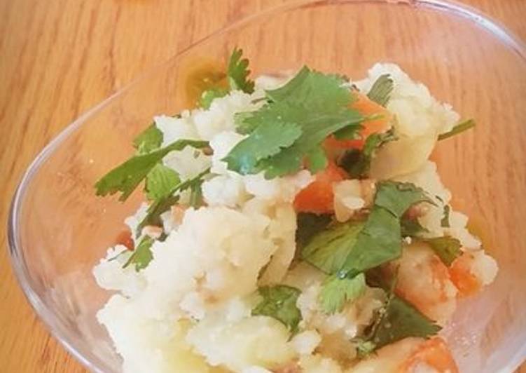 Simple Way to Make Homemade Potato Salad with Coriander and Anchovy