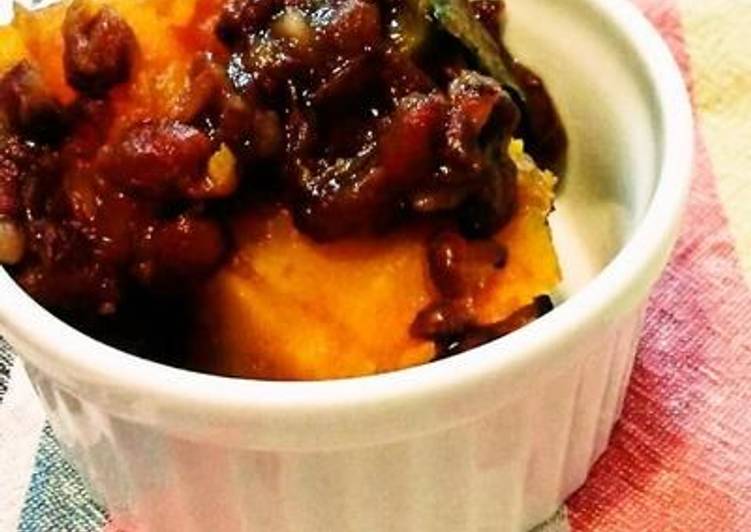 Simple Way to Make Homemade Kabocha with Red Bean Jam