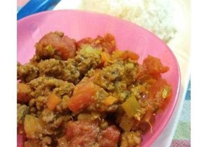 Recipe of Super Quick Homemade Keema Vegetable Curry