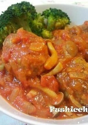 A picture of Hamburgers with Tomato Sauce.