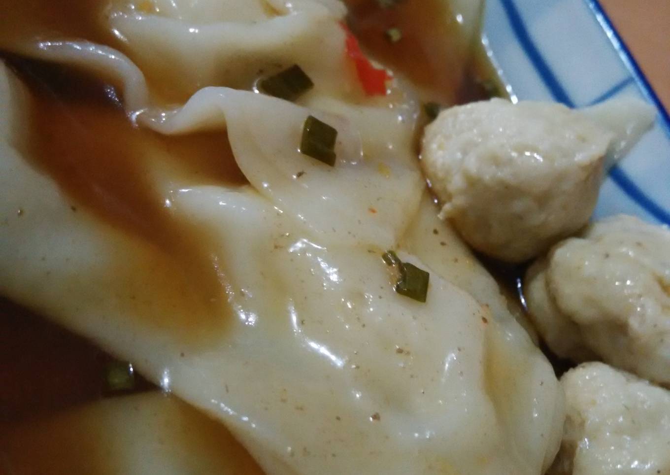 Kulit Pangsit Rebus Isi Ayam