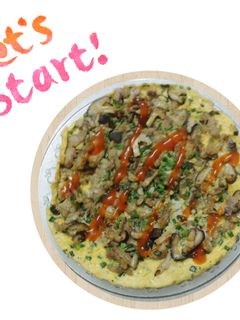 Hình của món Pizza trứng nấm.