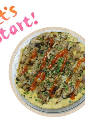 Hình của món Pizza trứng nấm.