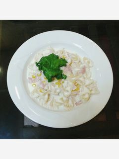 Hình của món Mỳ Ý sốt kem.