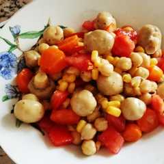 Una foto de Ensalada de garbanzos