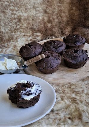 Una foto de Brownie proteico