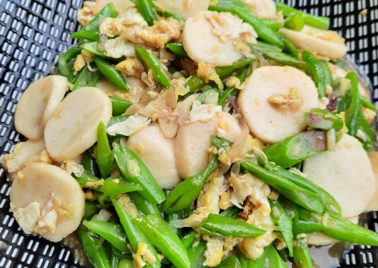 Resep Tumis buncis telur bakso ikan yang mudah