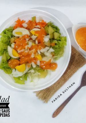 Foto resep Salad Sayuran Segar Saus Mayo Pedas