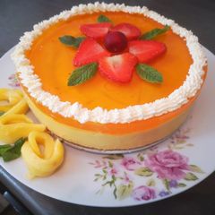 A picture of Mango cheesecake.