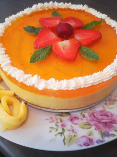 A picture of Mango cheesecake.
