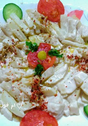 صورة لوصفة بطاطا مسلوقة مع الطحينة