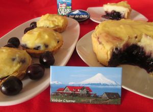 Una foto de Kuchen alemán de cerezas del sur de chile