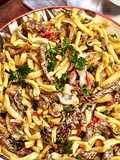 Wagyu Beef and Roasted Red Pepper Pasta
