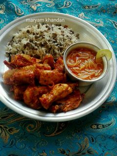 عکسی از دستور عدس پلو با مرغ 🍗